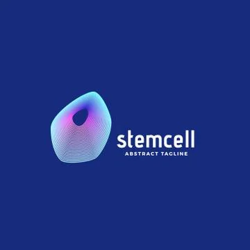 Stem Cell Abstract Vector Sign, Emblem or Logo Template. Elegant Gradient Stock Illustration