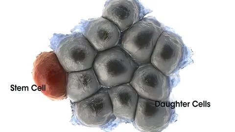 A stem cell is a cell with the unique ability to develop into specialised cel Stockillustratie