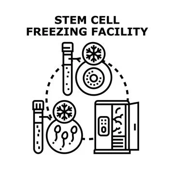 Stem cell freezing facility for cryopreservation and biotechnology Stock Illustration