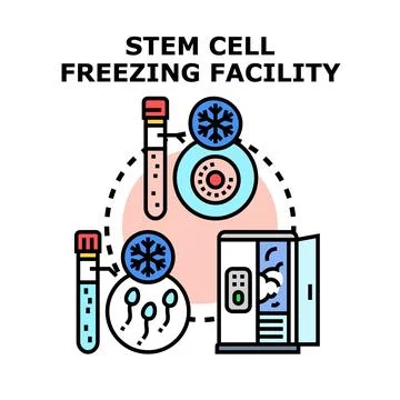 Stem cell freezing facility for cryopreservation and biotechnology Stock Illustration