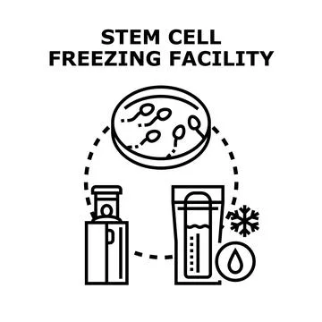 Stem cell freezing facility preserving biological material Stock Illustration