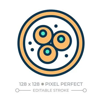 Stem cell pixel perfect line color icon Stock Illustration