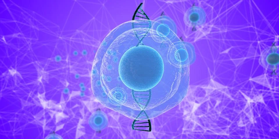 Stem cell research and the science of biotechnology for human cloning Stock Illustration
