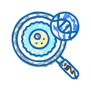 Stem cell research biomedical icon doodle illustration Stock Illustration