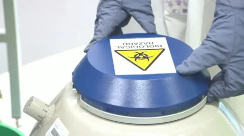 Stem Cell Science Research Liquid Nitrogen Stock Footage 21892653