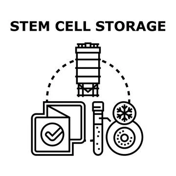 Stem cell storage and cryopreservation concept icon Stock Illustration