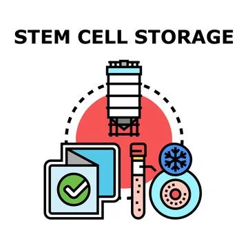 Stem cell storage and cryopreservation concept icon Stock Illustration