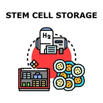 Stem cell storage preserving human biological material Stock Illustration