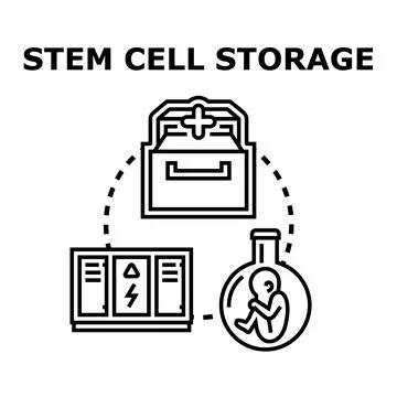 Stem cell storage providing future health medical technology Stock Illustration