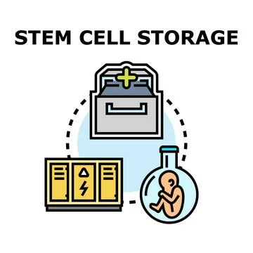Stem cell storage providing future health medical technology Stock Illustration