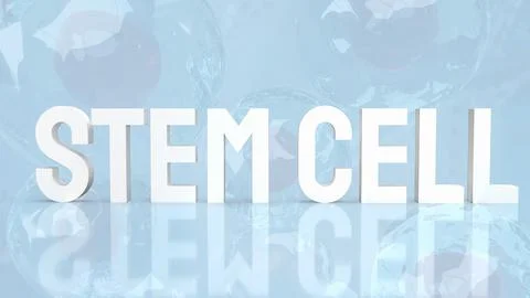 Stem cell text on sci background 3d rendering Stock Illustration