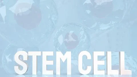 Stem cell text on sci background 3d rendering Stock Illustration