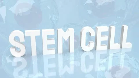 Stem cell text on sci background 3d rendering Stock Illustration