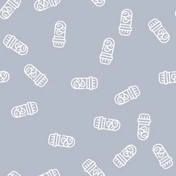 Stem cells line vector seamless pattern black Stock Illustration