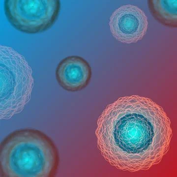Stem cells, viruses or microorganisms 3d vector background medical illustrati Stock Illustration