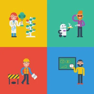 STEM characters concept Stock Illustration