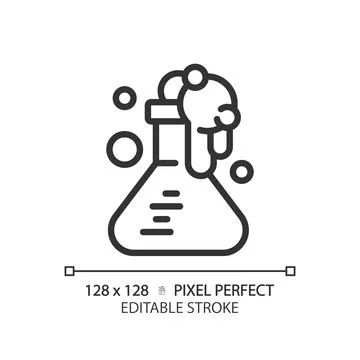 STEM in chemistry pixel perfect linear icon Stock Illustration