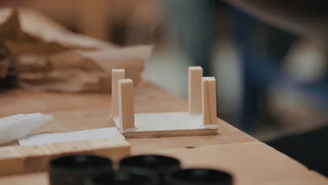 STEM Class kids working with wood Stock Footage 283489850