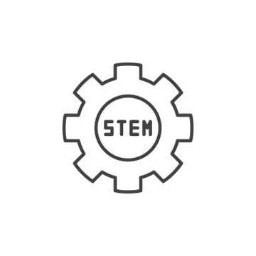 STEM Cog vector icon in thin line style Stock Illustration