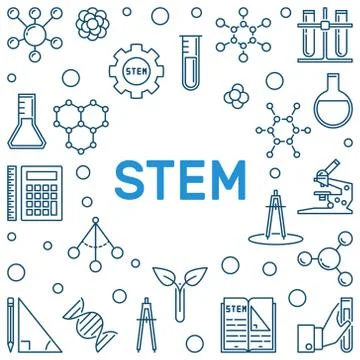 STEM concept outline frame. Vector illustration Stock Illustration