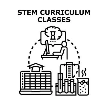 Stem curriculum classes developing future generation skills Stock Illustration