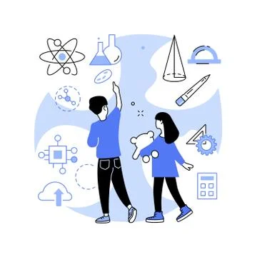STEM education abstract concept vector illustration. Illustrazione stock