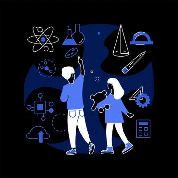 STEM education abstract concept vector illustration. Illustrazione stock
