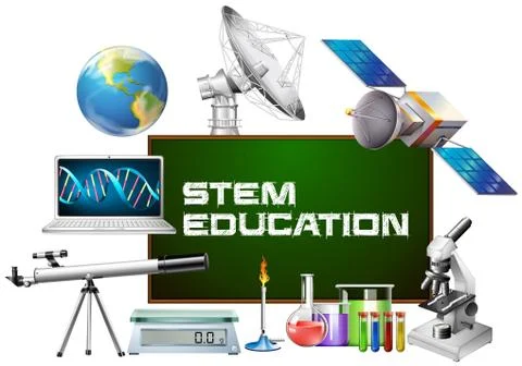 Stem education on board and different devices Stock Illustration
