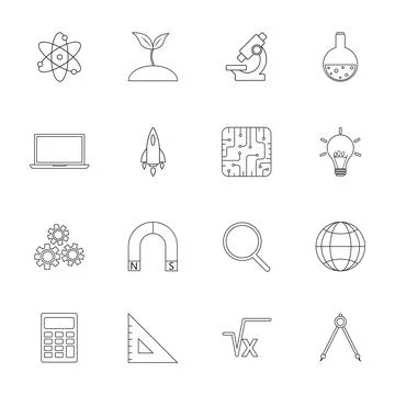 STEM education icons 1 Stock Illustration
