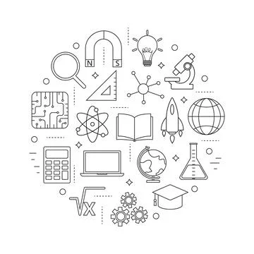 STEM education icons 4 Stock Illustration