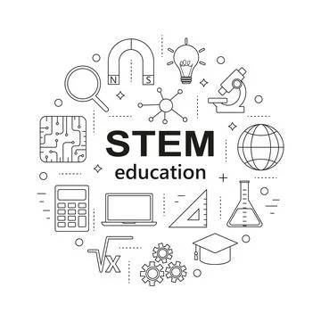 STEM education icons 7 Stock Illustration