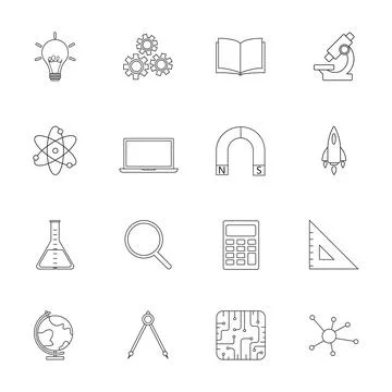 STEM education icons Stock Illustration