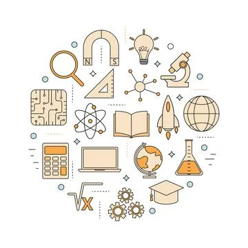 STEM education icons Stock Illustration