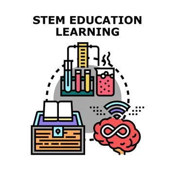 Stem education learning concept for future development 库存插图