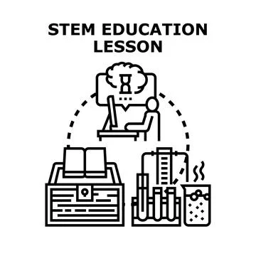 Stem education lesson and distant learning concept 스톡 일러스트