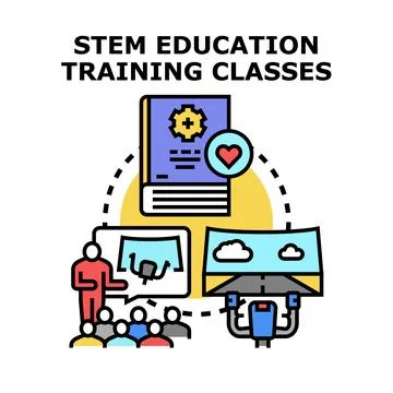 Stem education training classes for science technology engineering math lea.. Stock Illustration