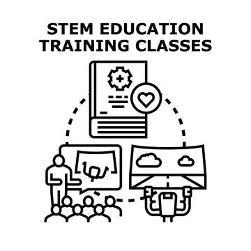 Stem education training classes vector icon representing teaching. Studying.  Stock Illustration