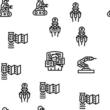 Stem Engineer Process And Science Vector Seamless Pattern Stockillustratie