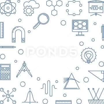 STEM frame with white background. Vector education illustration Stock Illustration