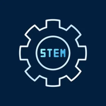 STEM Gear vector colored outline concept icon or logo Stock Illustration