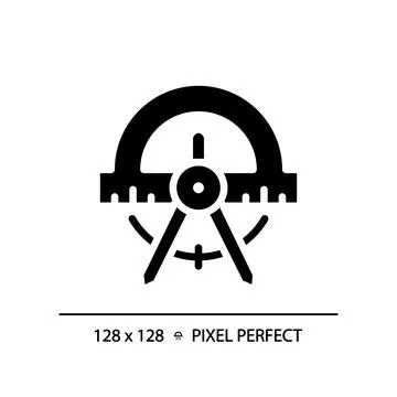 STEM in geometry pixel perfect black glyph icon Illustrazione stock