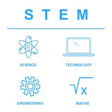 STEM icons on white background Stock Illustration