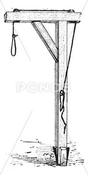 Stem, Instrument of torture, vintage engraving. Stock Illustration