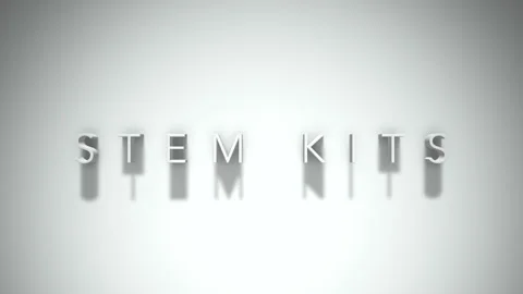 STEM Kits 3D title animation with shadows on a white background Stock Footage 296688188