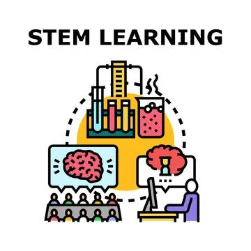 Stem learning concept encompassing science technology engineering math educ.. Иллюстрация