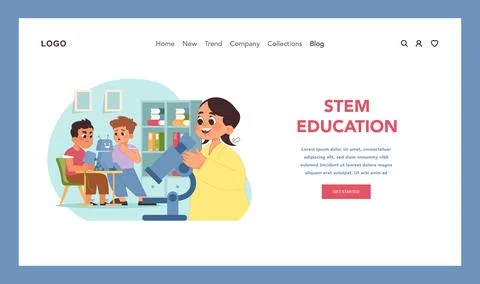 STEM learning concept. Flat vector illustration 스톡 일러스트