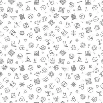 STEM Learning vector seamless pattern. Science background Stock Illustration