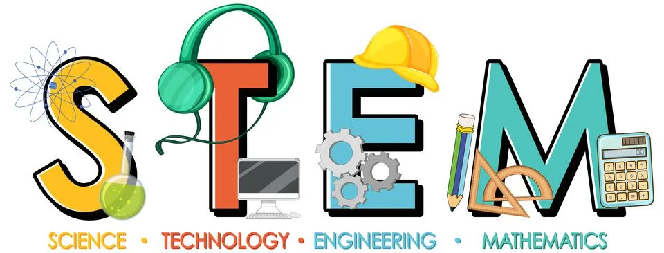 STEM logo with education and learning icon elements Stock Illustration