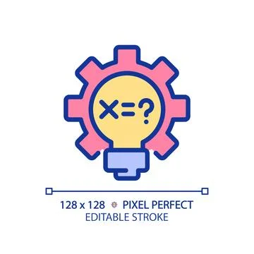 STEM in mathematics pixel perfect RGB color icon Stock Illustration