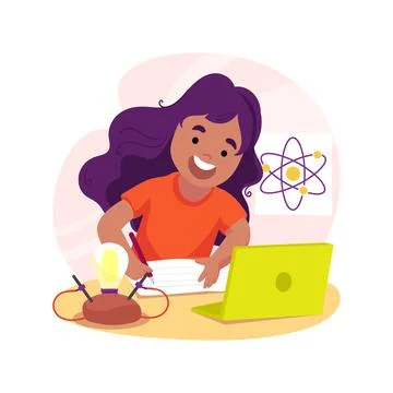 STEM online class isolated cartoon vector illustration. Stock Illustration